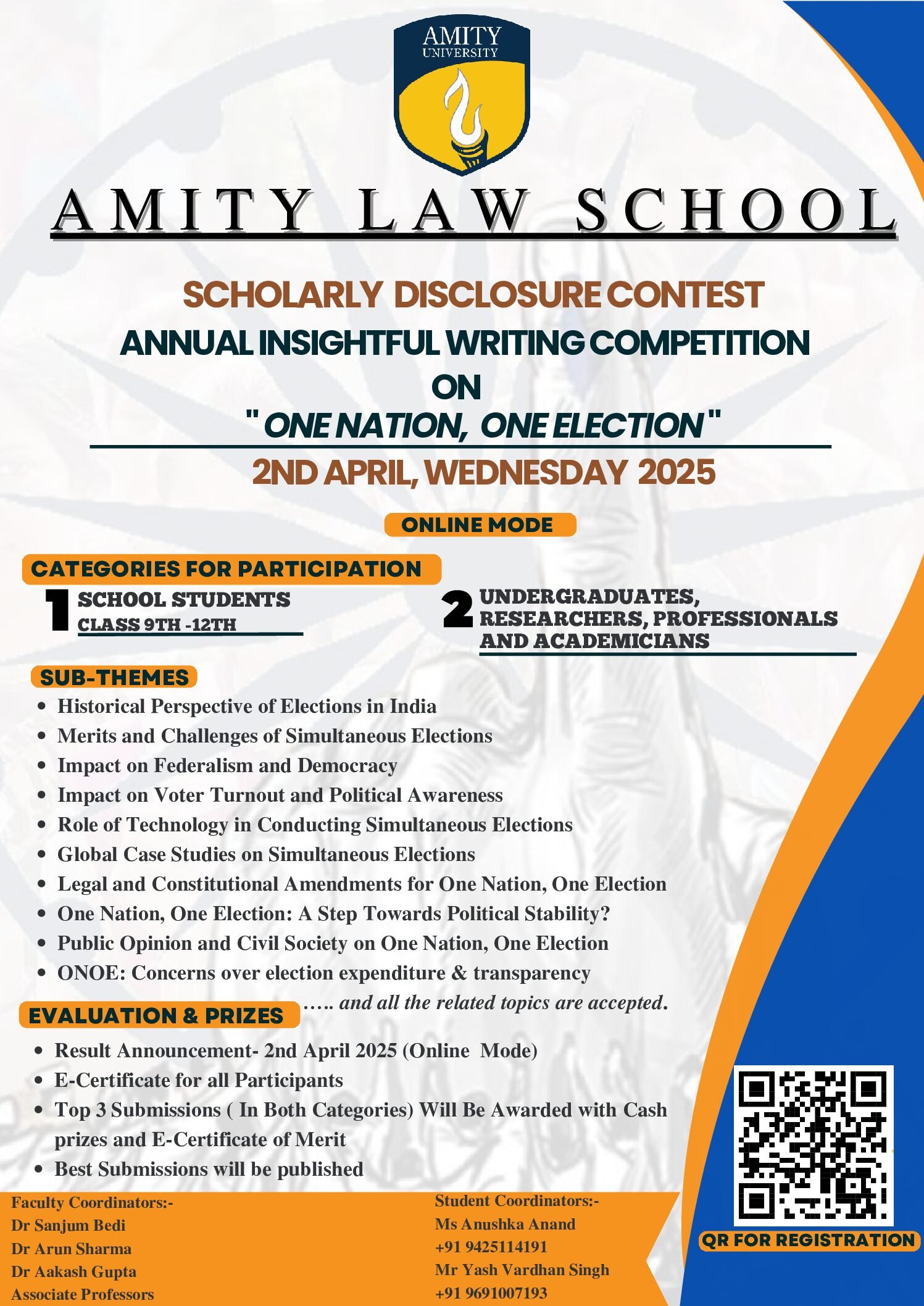 AUMP Annual Essay Writing Competition by Amity Law School [April 2, 2025, Online]: Register Now
